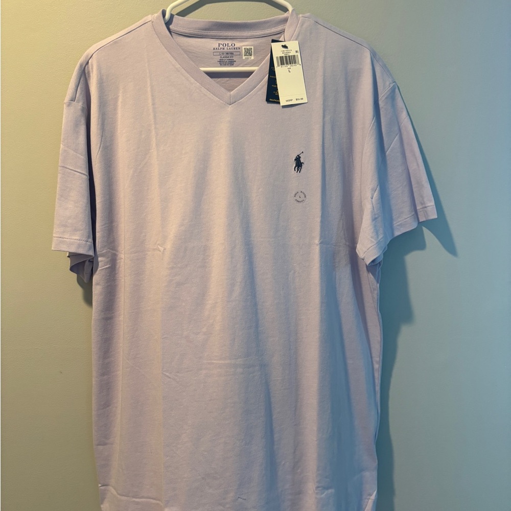 Polo by Ralph Lauren Large light Blue Short Sleeve V-neck Tee